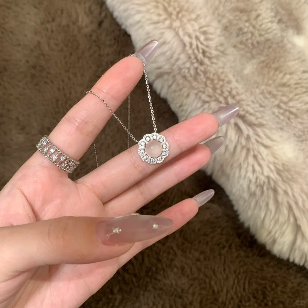 Wholesale Silver skirt with hollowed out umbrella skirt Titanium Steel Necklace