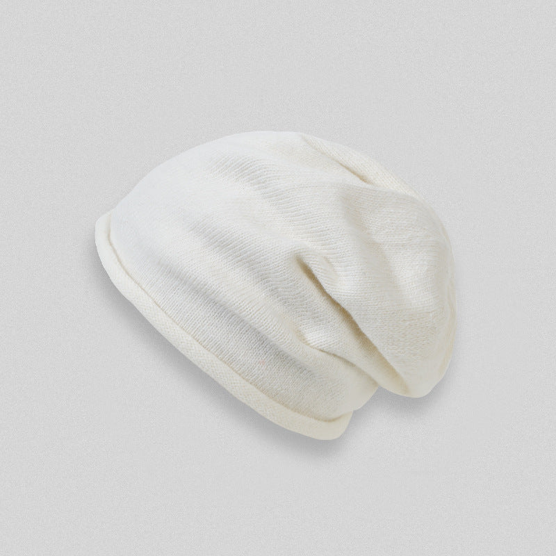 Wholesale Solid Color Rolled Hem Pile Hat Rabbit Fluff Wool Cashmere Hat