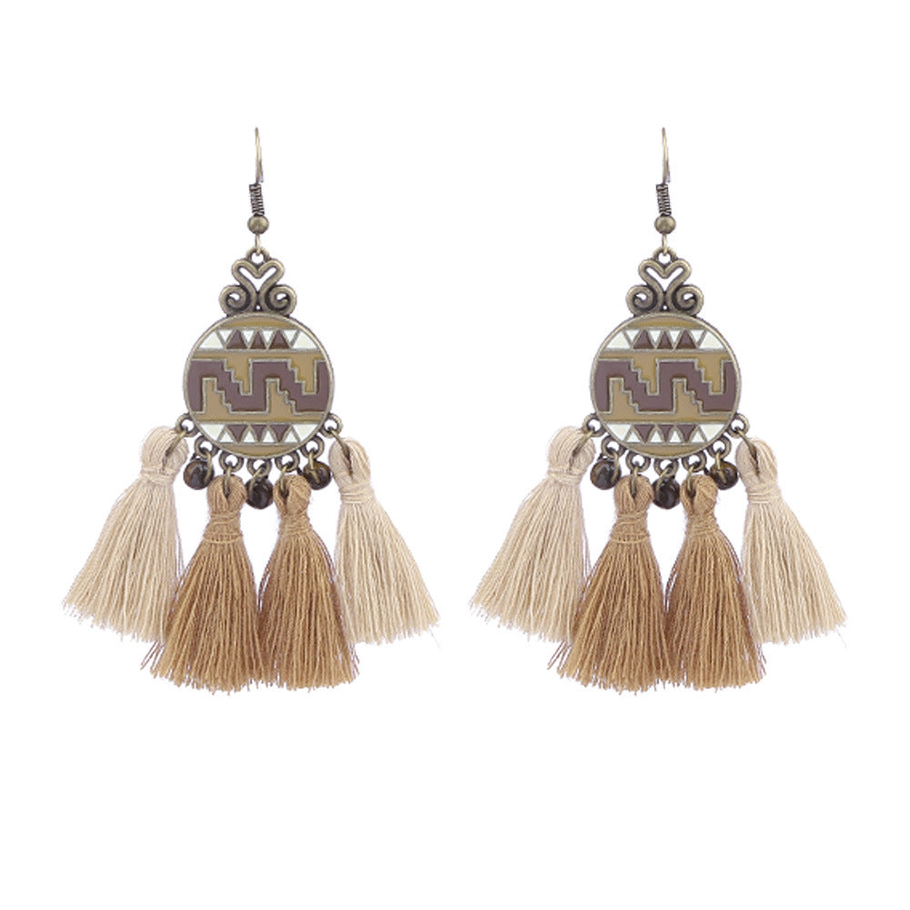 Wholesale Palace Vintage Tassel Alloy Earrings