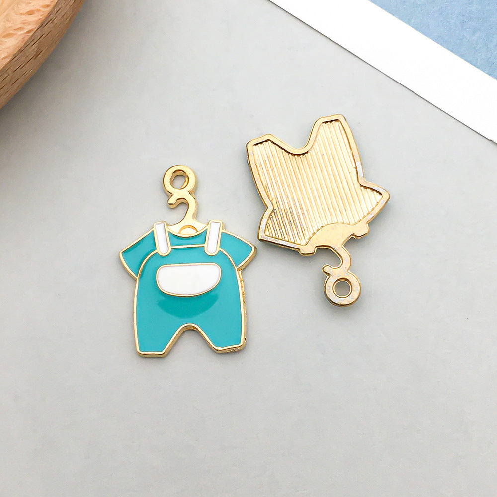 Wholesale Mix 30 Lake Blue Drip Oil Alloy Cute Cartoon Simulation Animal Pendant