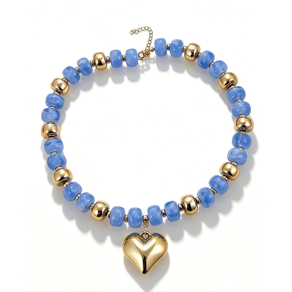 Wholesale Dopamine Color Block Heart Choker Necklace Women S Resin Summer Fashion Jewelry Gift
