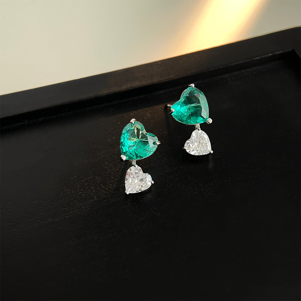 Wholesale Vintage emerald diverse shaped zircon earrings