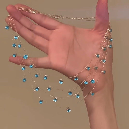 Wholesale Planet Love Butterfly Knot Diamond Pearl Bead Necklace