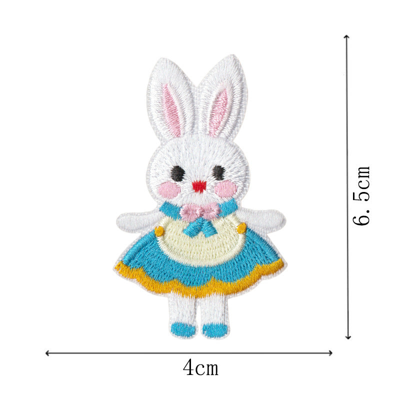 Wholesale 9 Piece Embroidered Rabbit Patch Set Cute Cartoon DIY Craft Supply For ets And Journals