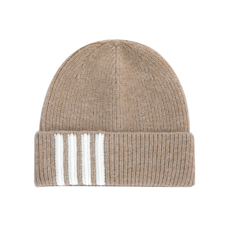 Wholesale Knitted Hat Simple Striped Woolen Hat