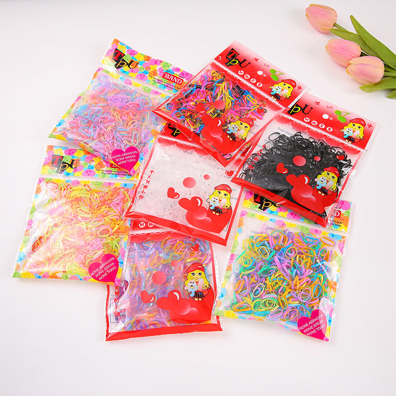 Wholesale Bagged children's does elastic circle cute disposable children's rubber band