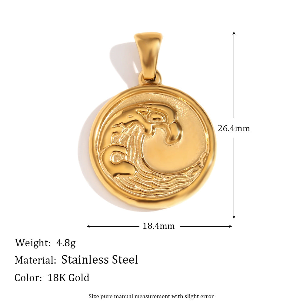 Wholesale 18K gold-plated bow wave pearl pendant