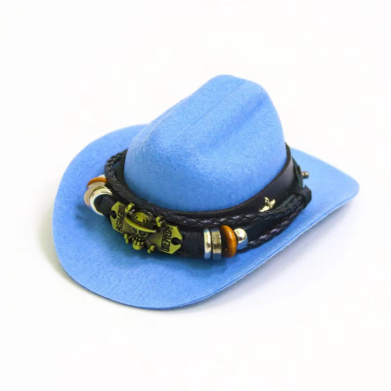 Wholesale Yama gentleman cowboy hat son mini pet hat birthday party hat weilai car 66 ornament hat