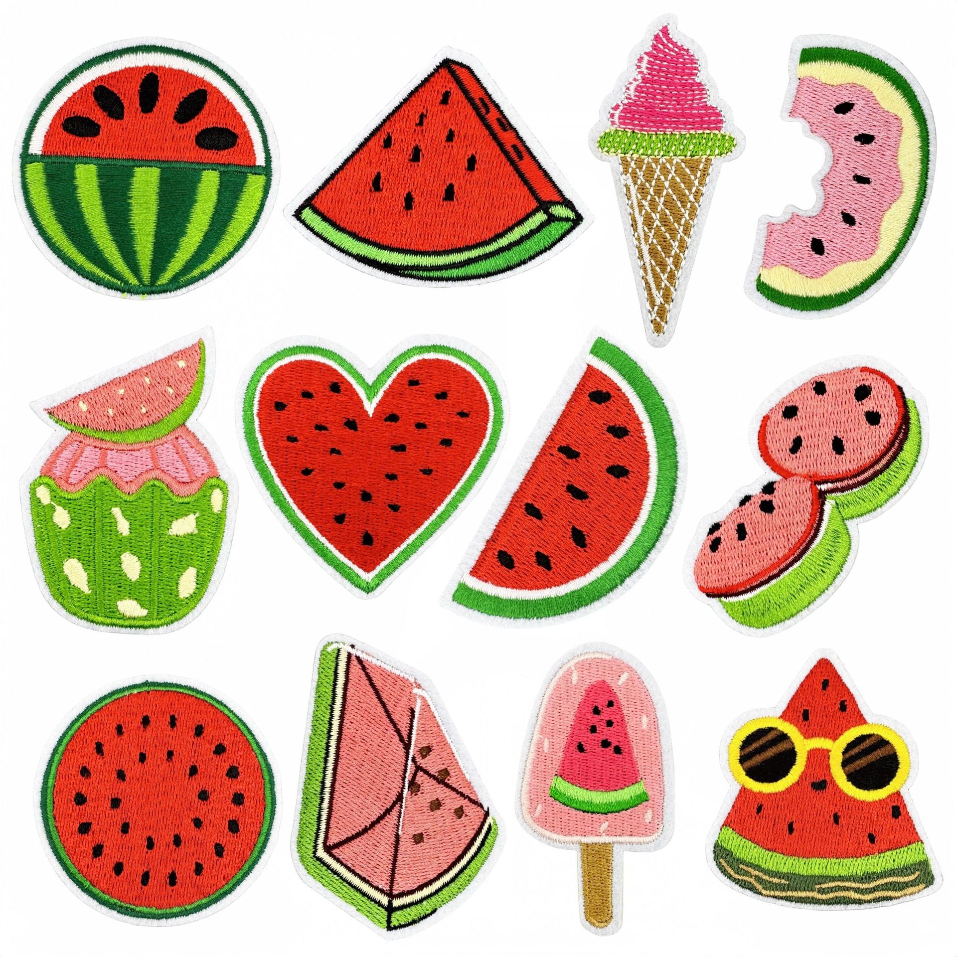 Wholesale Cartoon Watermelon Embroidered Patch Iron On DIY Fabric Sticker For Clothing And Bag Repair