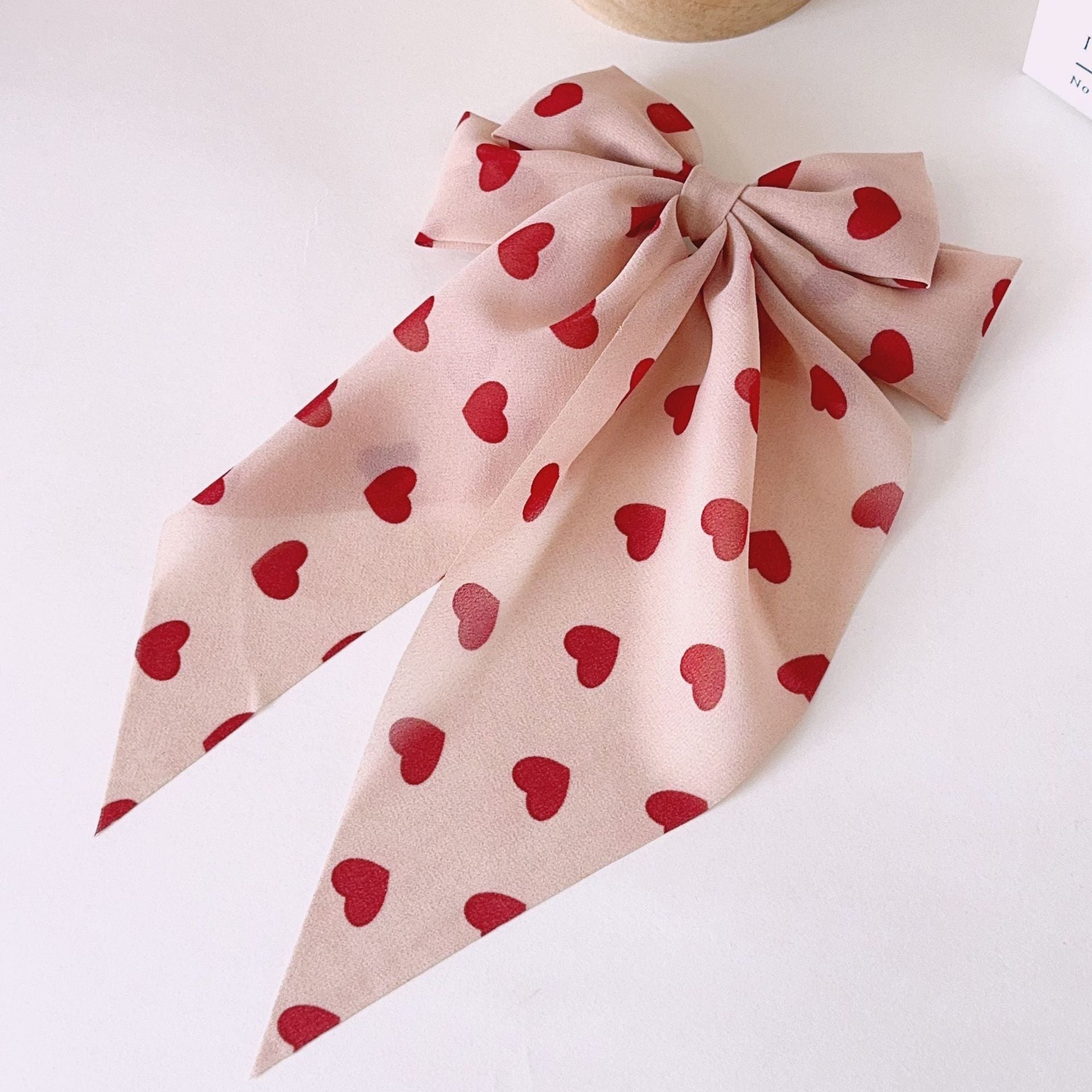 Wholesale new valentine's day bow ribbon spring clip heart-shaped red lip printing hair clip hair accessories