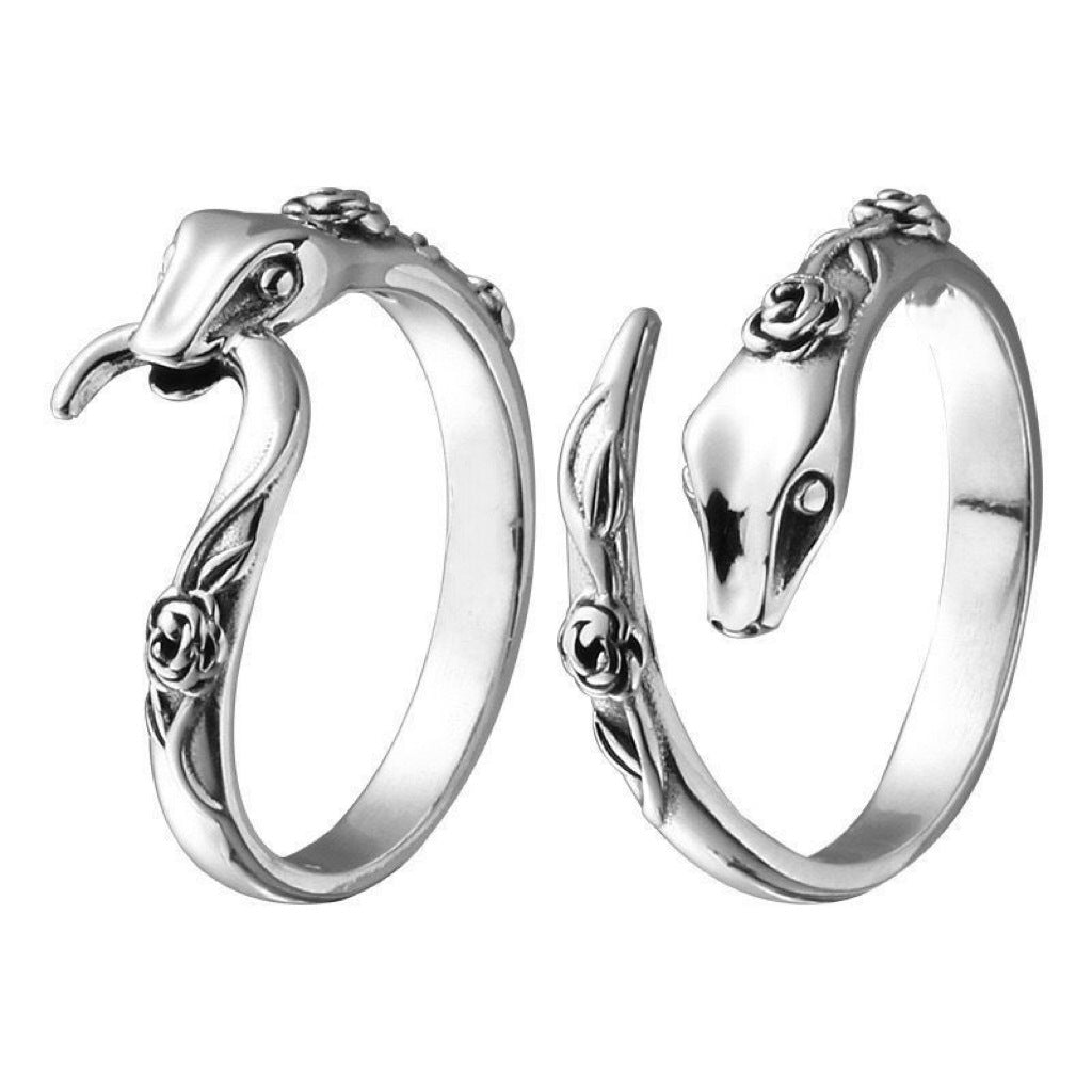 Wholesale Vintage silver dark snake shaped Valentine's Day jewelry for men and women
