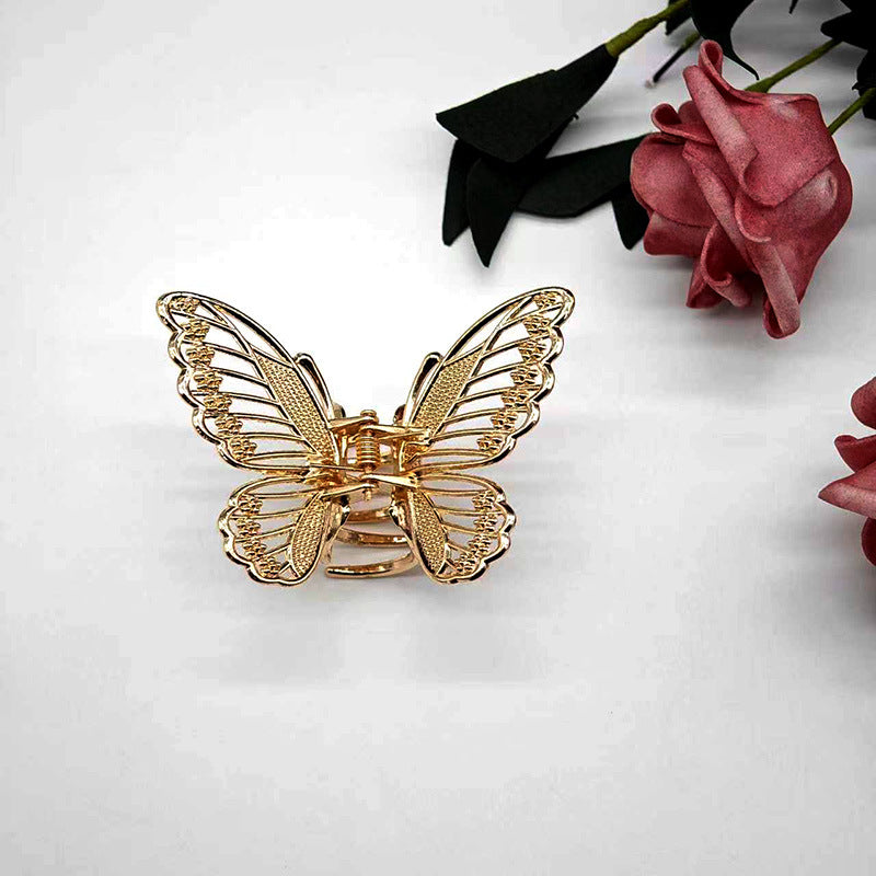 Wholesale Sweet Butterfly Clip Korean Korean-style Head Half-tied Hairpin Valentine's Day Cross-border Hollow Shark Clip Bangs Clip