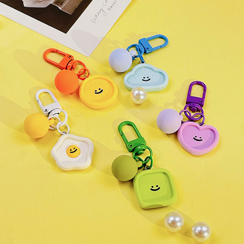 Wholesale Cartoon Cute Macaron Color Smile Acrylic Key Ring