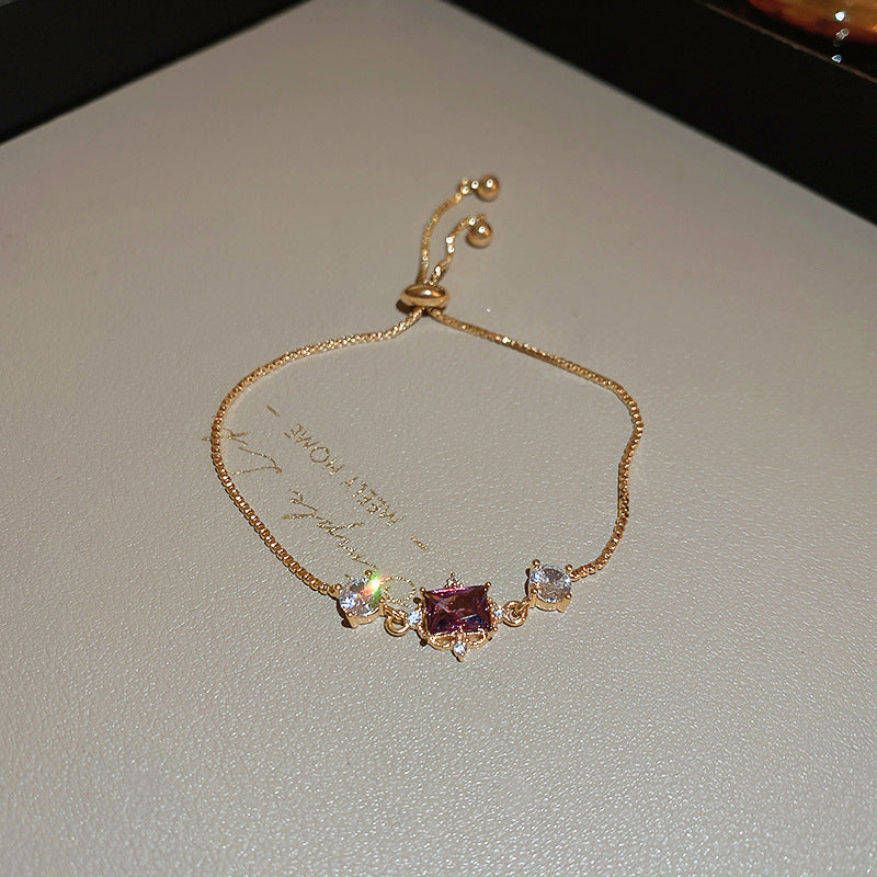 Wholesale Real Gold Electroplated Zircon Snake Pull-out Bracelet