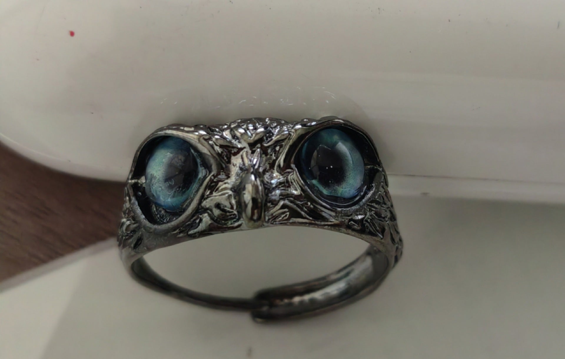 Wholesale Evil Eye Owl Retro Exaggerated Open Adjustable Ring