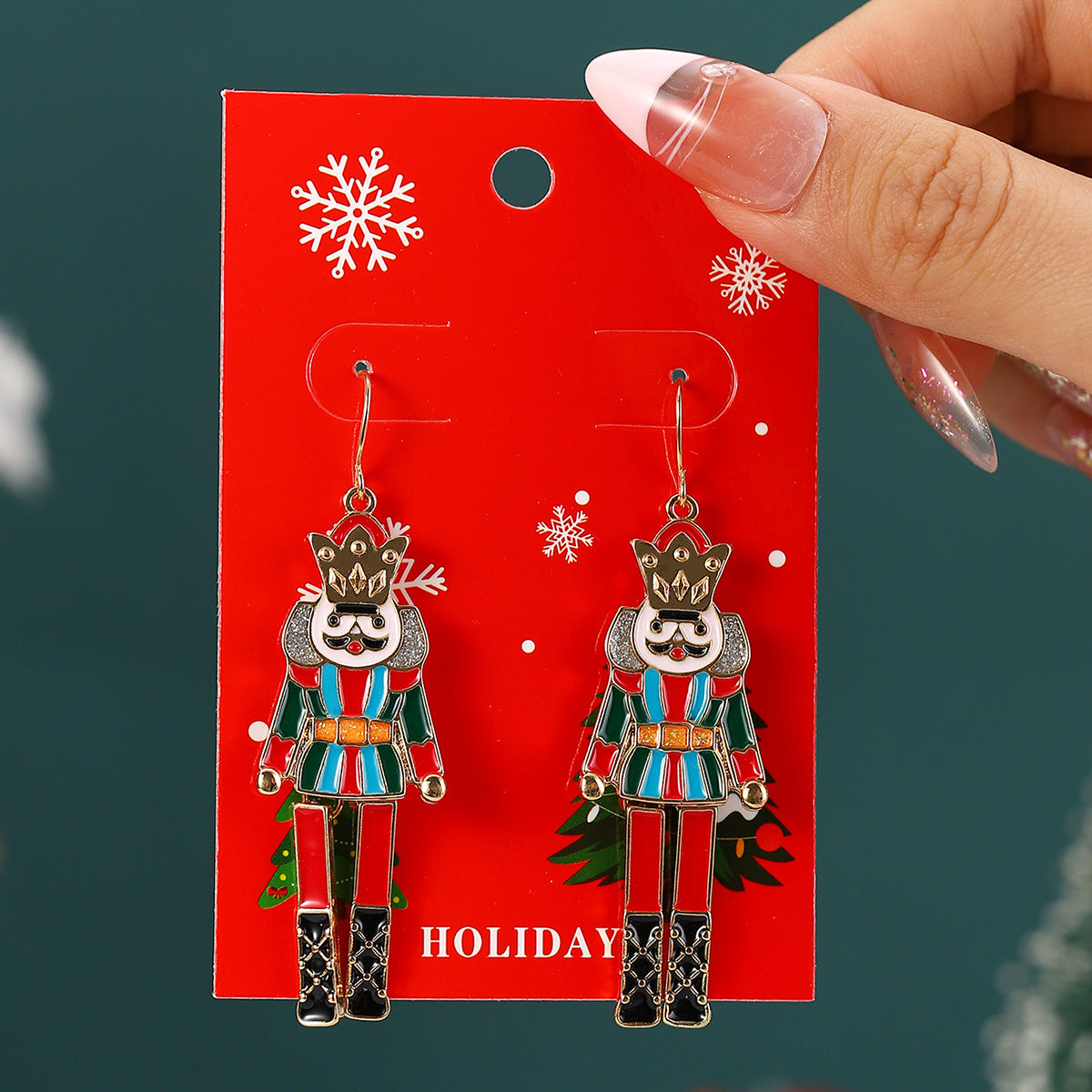 Wholesale Christmas cartoon diamond alloy earrings