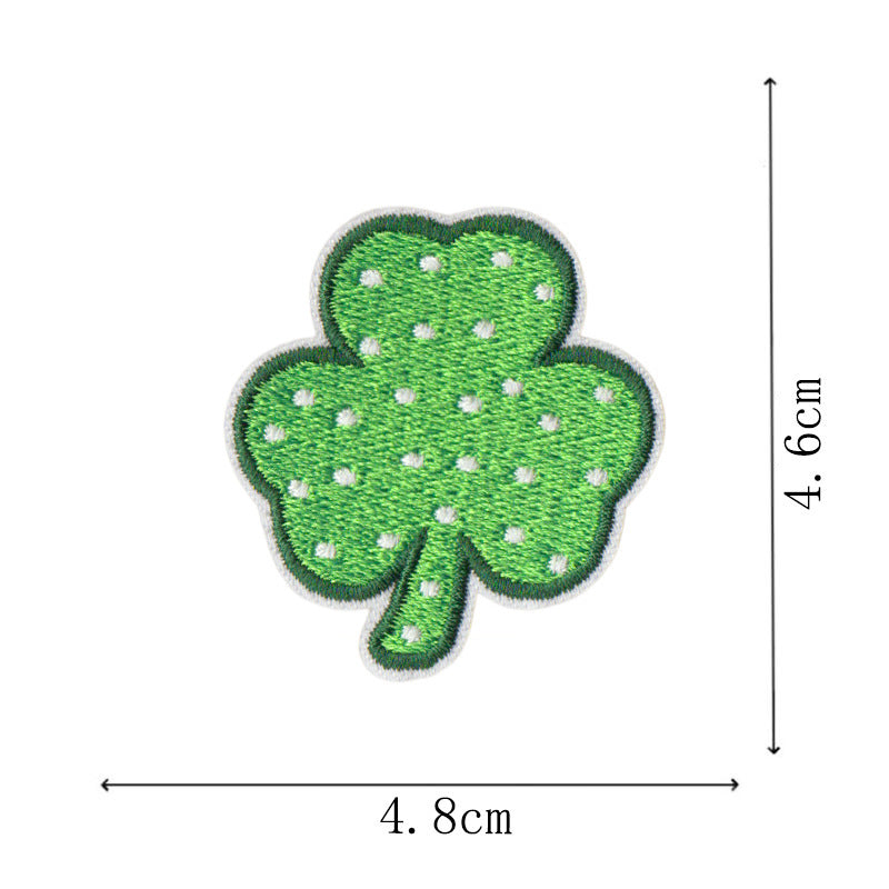 Wholesale St Patrick S Day Green Clover Leaf Embroidered Patch Set 25Pc Coat Fashion Accessory