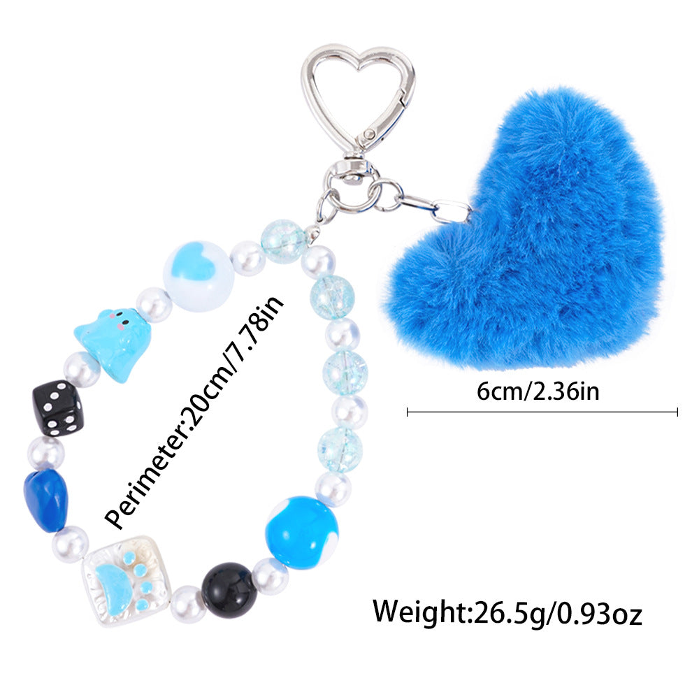 Wholesale Love ball hanging rope acrylic Wristlet Keychain