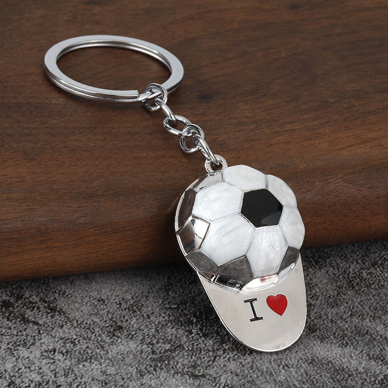Wholesale Football trophy fan sports gift Metal Keychain