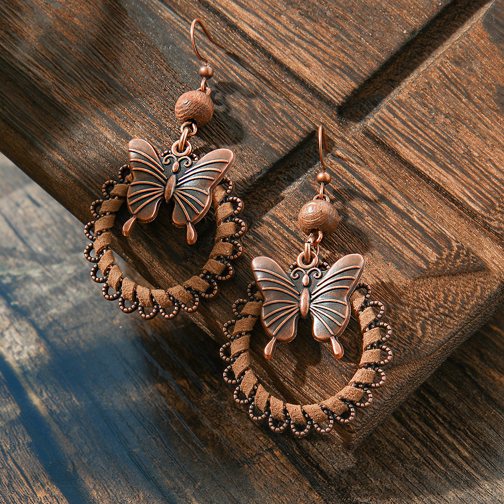 Wholesale Zinc Alloy Butterfly Earrings Maillard Fall Winter Style Women S Fashion Accessory For Boutique Resale