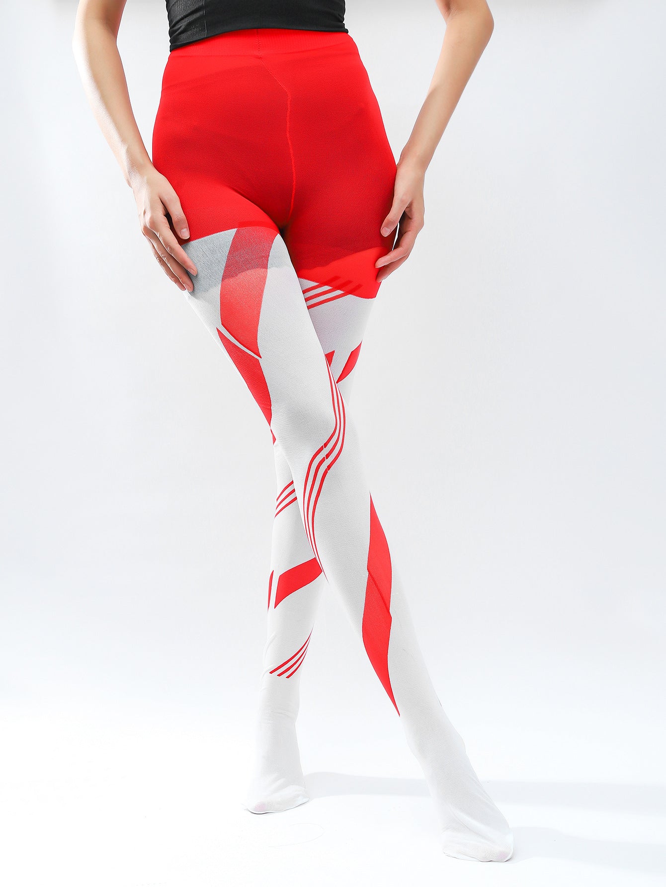 Wholesale Christmas Cosplay Props Red and White Striped One-piece Christmas Socks