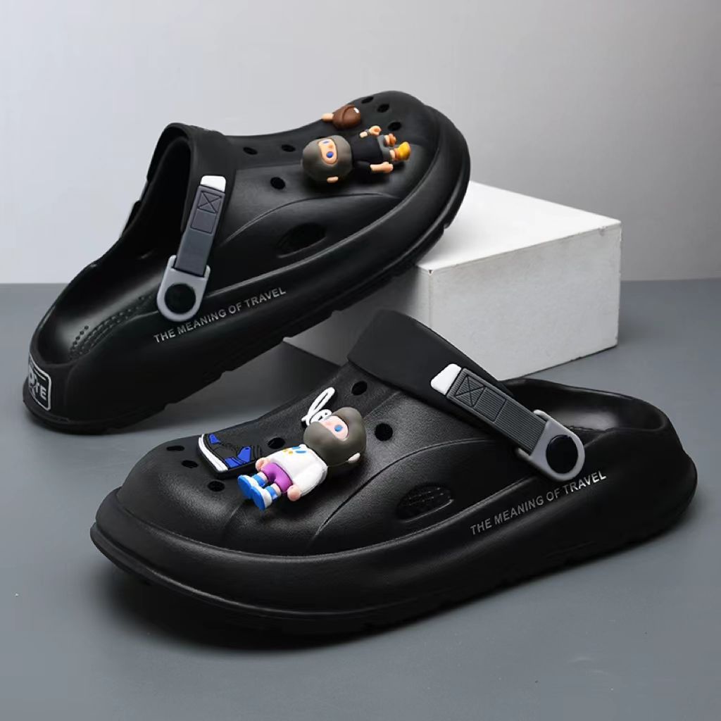 Wholesale Men's summer thick-soled casual sports non-slip soft-soled sandals outdoor dual-use drooping beach slippers
