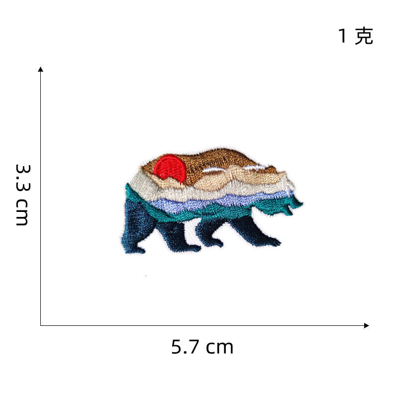 Wholesale Cartoon Cute  Embroidered  Multicolor Landscape Cloth DIY Patches