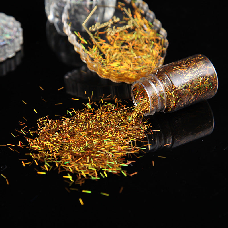 Wholesale Laser Gold, Silver Onion Strips, Nail Glitter, Silver Wire, Gold Wire DIY Handmade Materials, Drip Glue Decorative Fillers