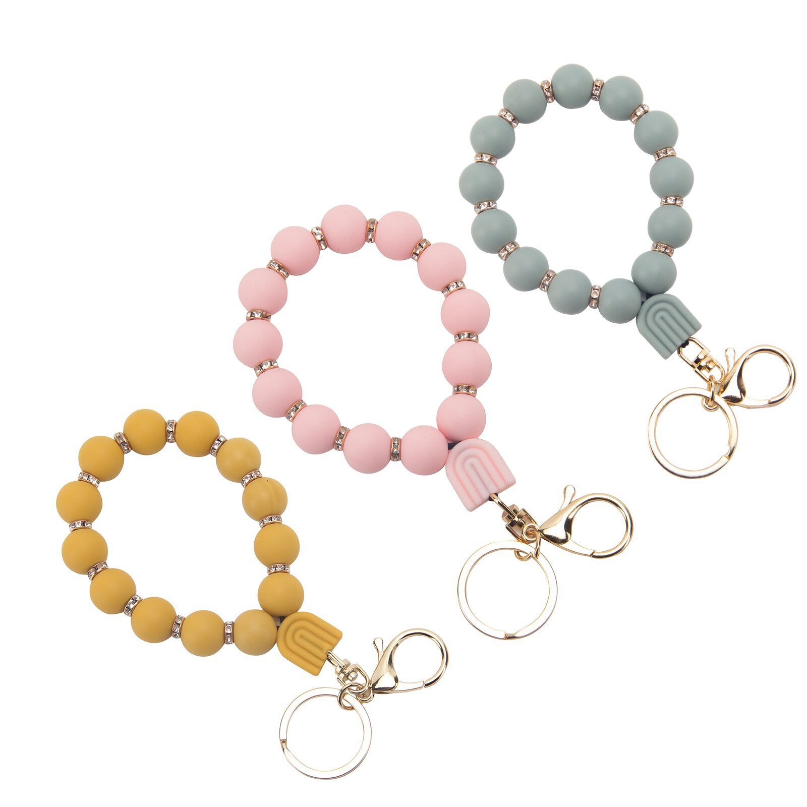 Wholesale Silicone Octagonal Beads Keychains