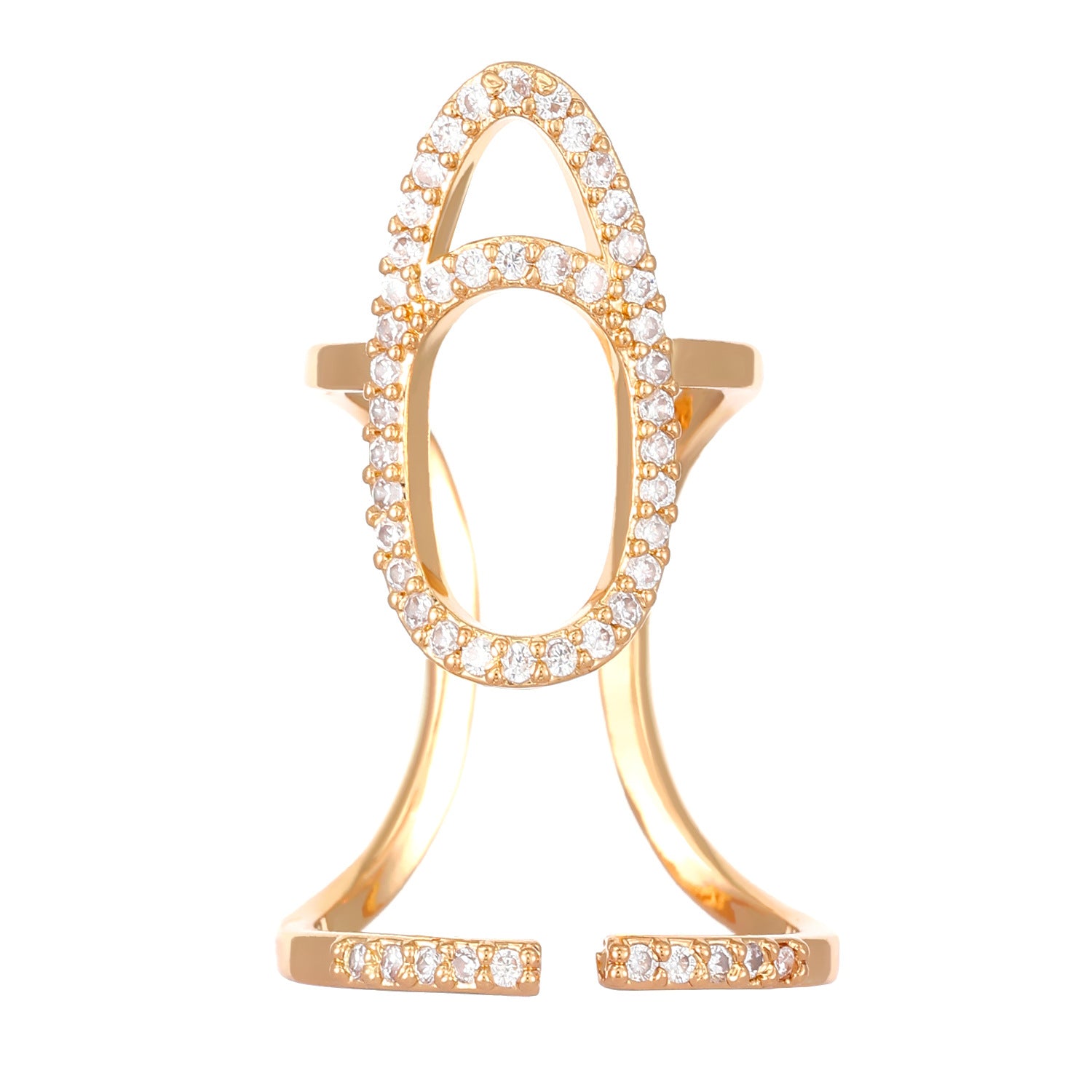 Wholesale  Geometric Diamond Opening Nail Copper Ring