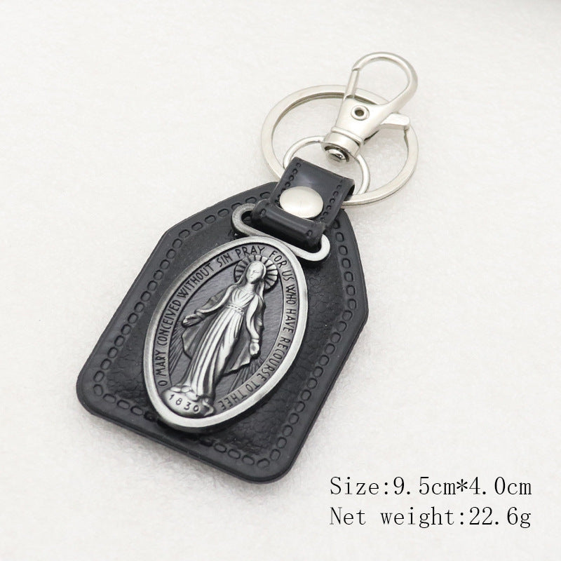 Wholesale Retro Metal PU Combination Car Pendant Keychain Jewelry Pendant