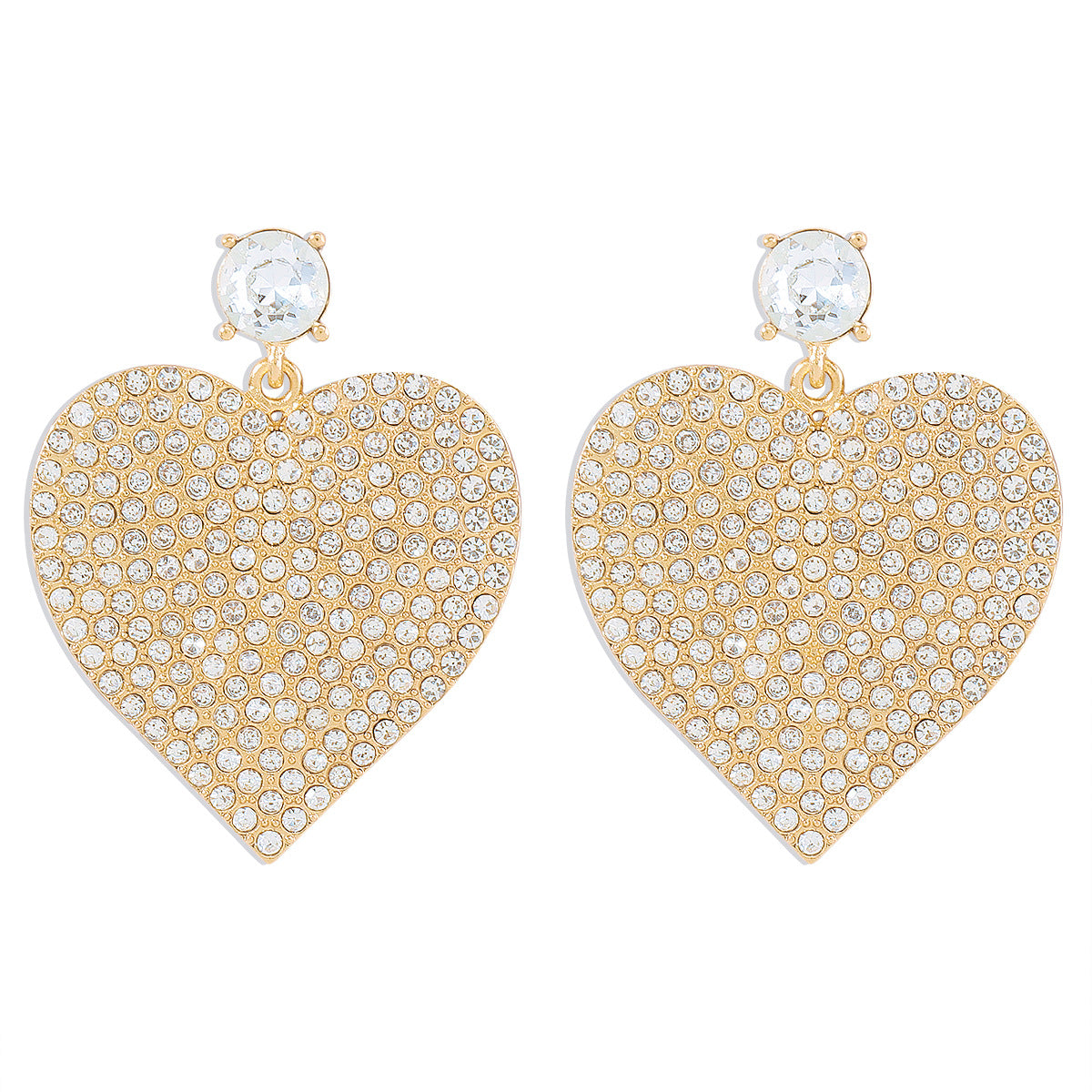 Wholesale Vintage Creative Heart Shaped Rhinestone Earrings