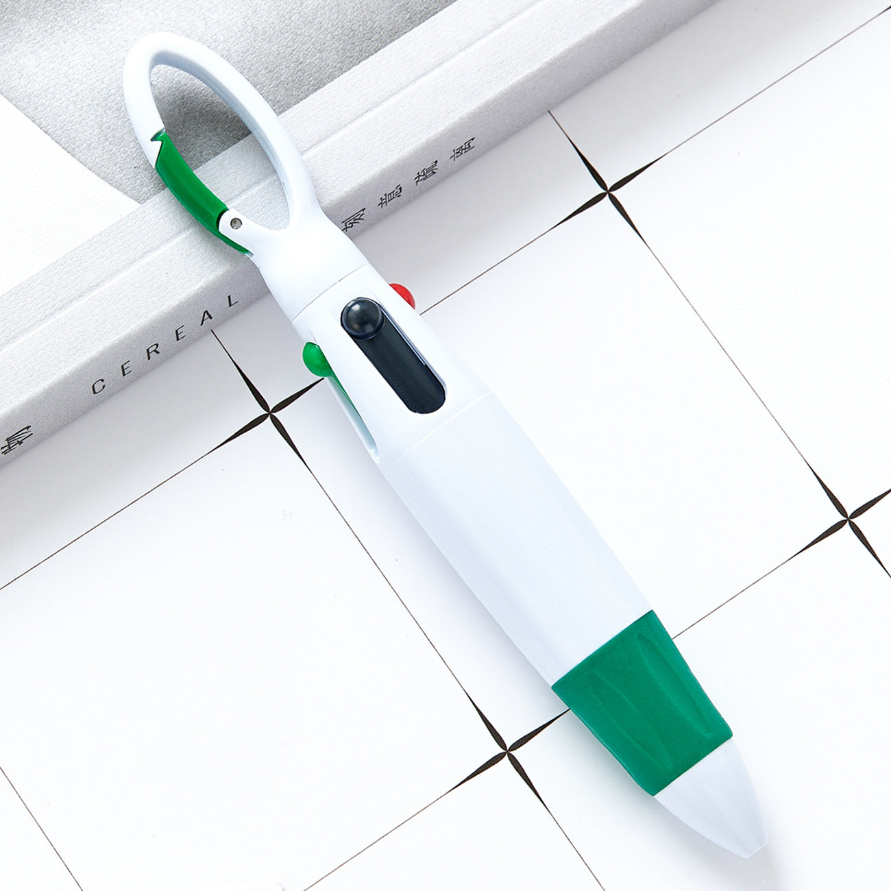 Wholesale Mountaineering Buckle Four Color Jumping Plastic Ballpoint Pen