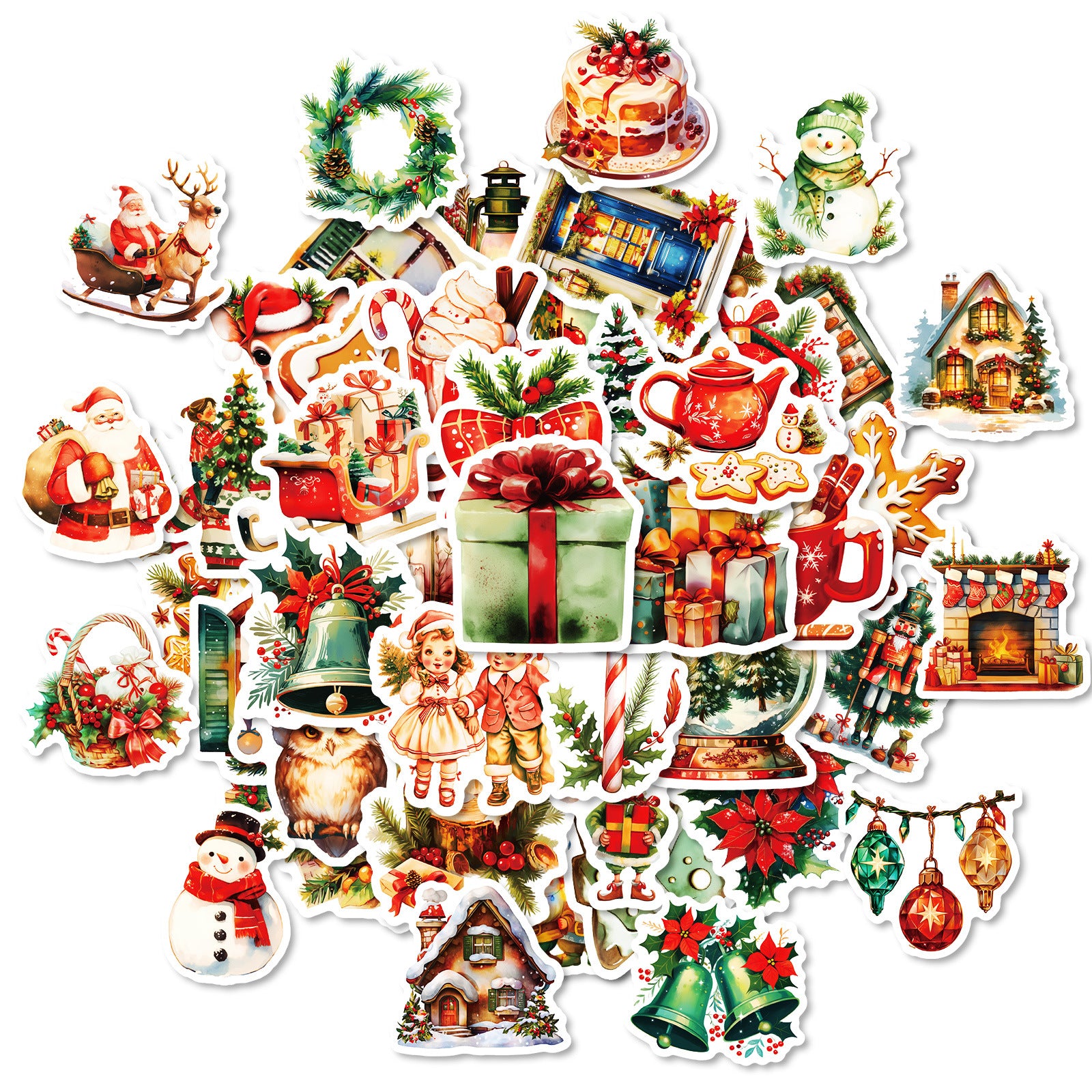 Wholesale 50pcs/pack Christmas Eve family atmosphere stickers