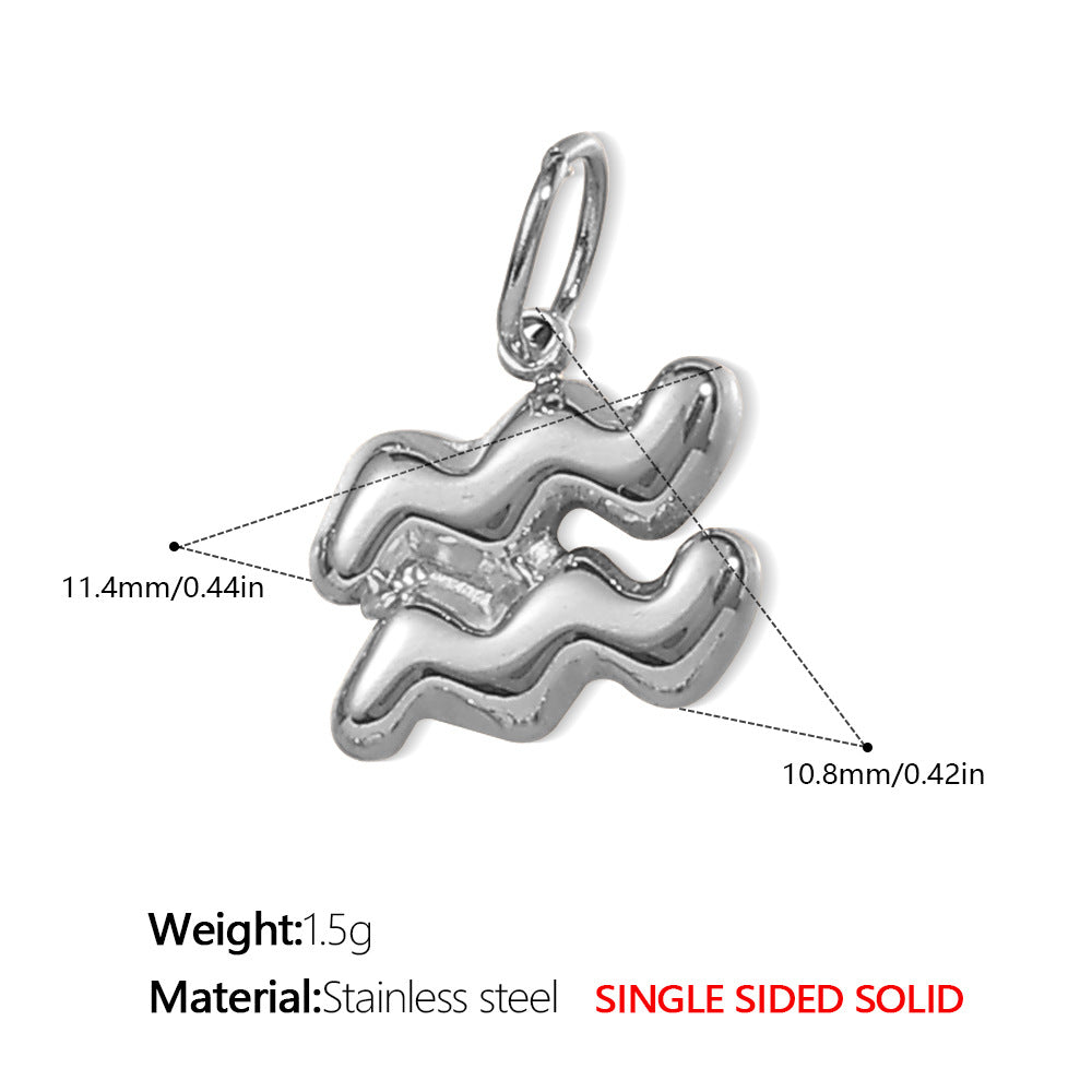 Wholesale Stainless steel twelve zodiac necklace pendant accessories