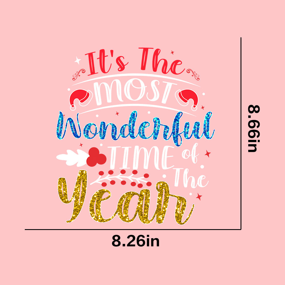 Wholesale  10pcs/pack Christmas pattern T-shirt heat transfer UV DTF ready-to-use transfer stickers