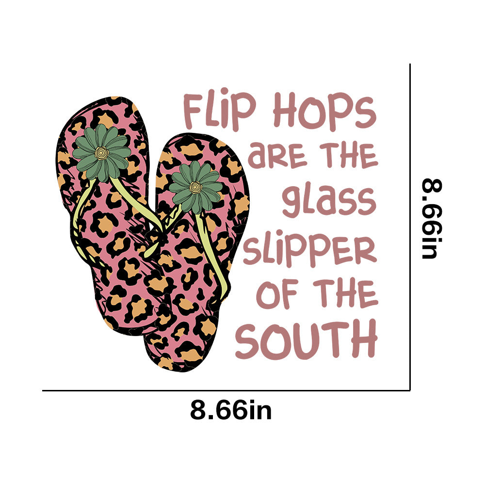 Wholesale 10pcs Beach slippers pineapple coconut trees UV DTF Ready to Press Transfers Wraps