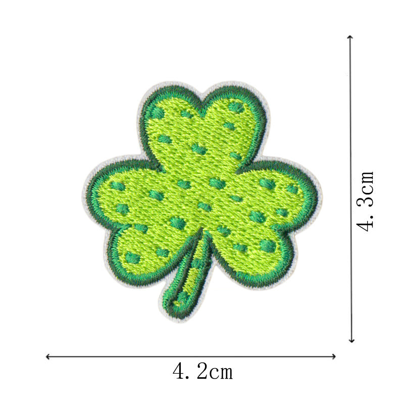Wholesale St Patrick S Day Green Clover Leaf Embroidered Patch Set 25Pc Coat Fashion Accessory