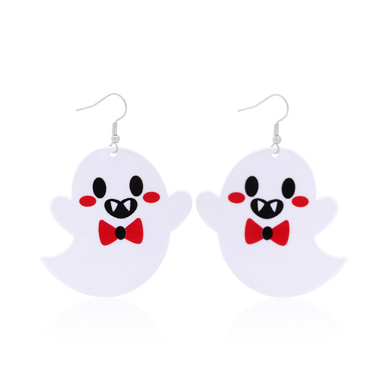 Wholesale  Ghost Acrylic Earrings Bowknot Pumpkin Skull Trendy Party Jewelry Gift