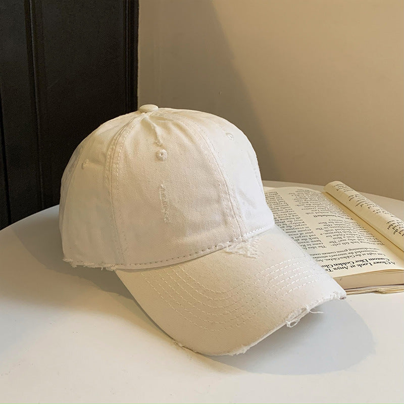 Wholesale Broken hole pink wide brim sweet cool baseball cap