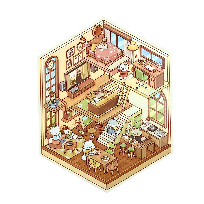 Wholesale 3D Mini Scene Corner Series Cute Landscaping Stickers