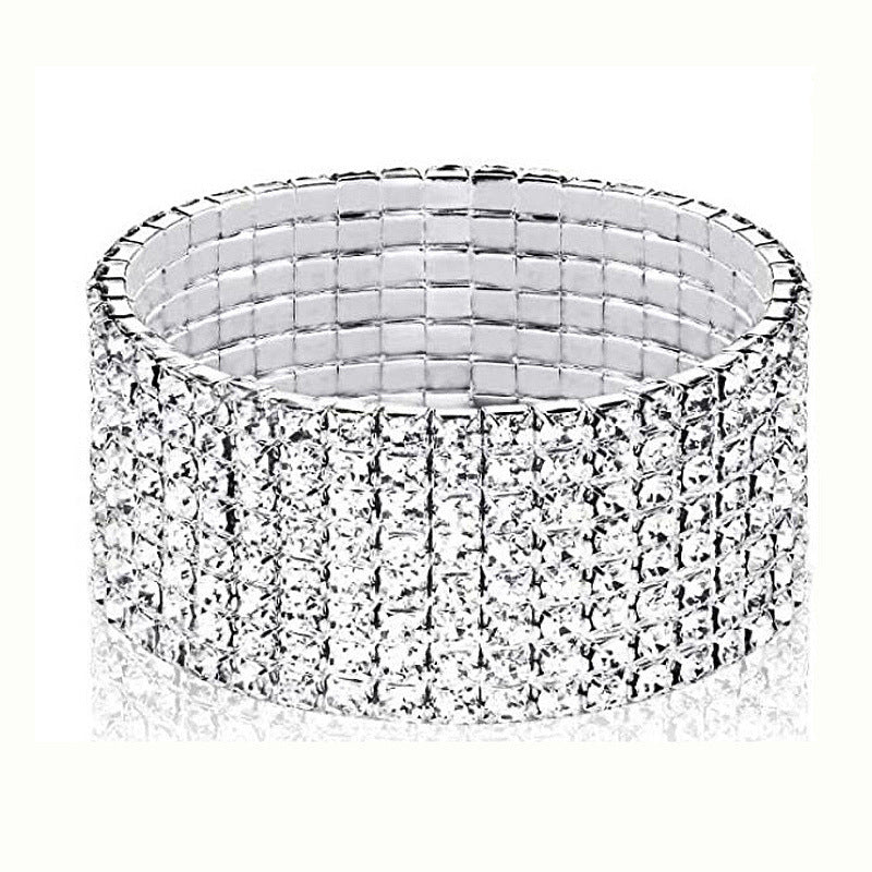 Wholesale Irregular Full Diamond Claw Chain Bracelet Earring Bacelet Rhinestone Three-Piece Set