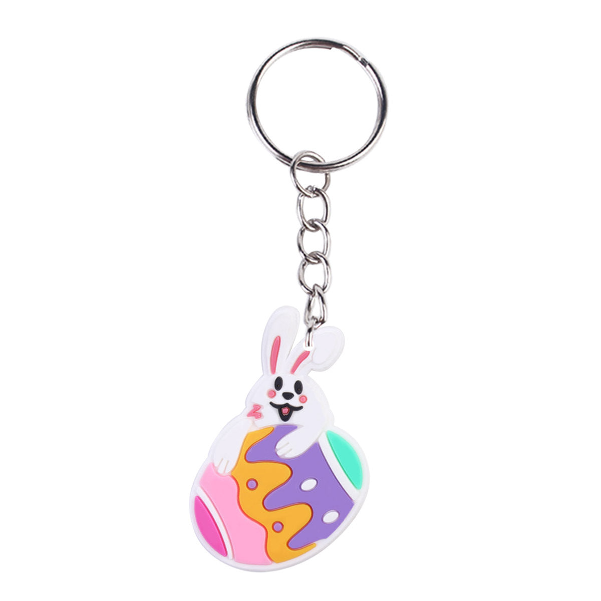 Wholesale 10pcs Easter Egg Pvc Keychain