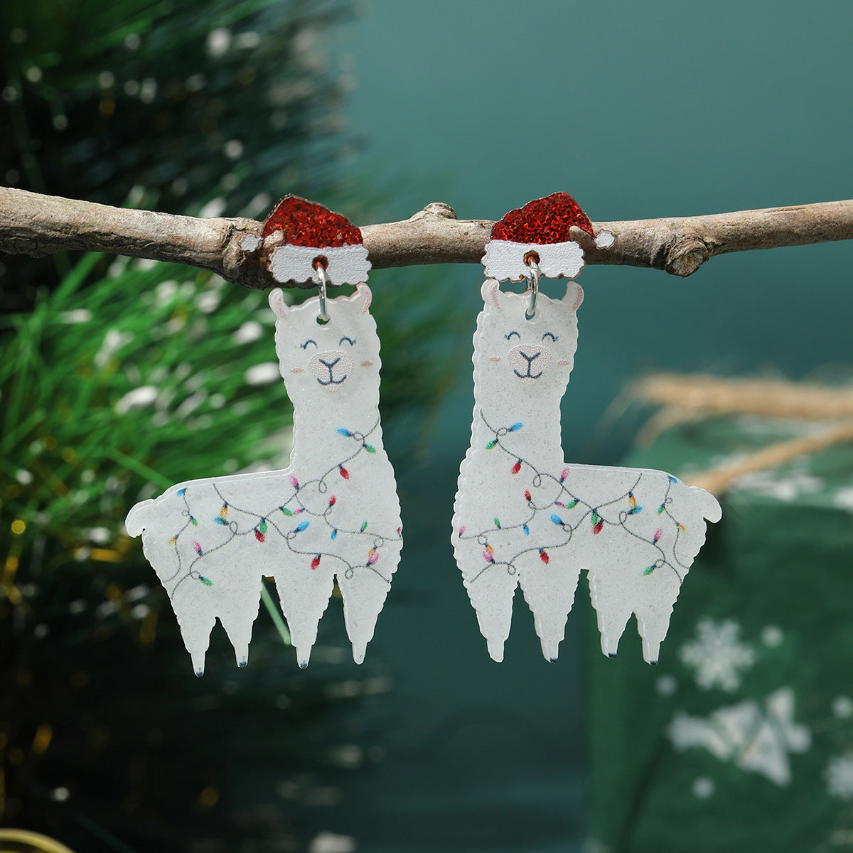 Wholesale Christmas tree earrings love acrylic Christmas ladies earrings