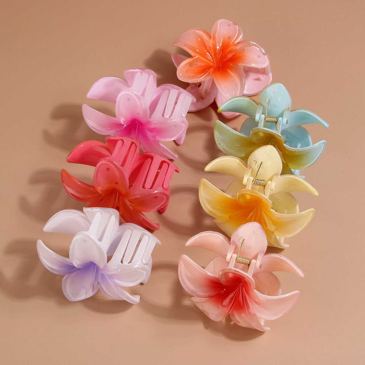 Wholesale Colorful Frangipani Resin Hair Clips