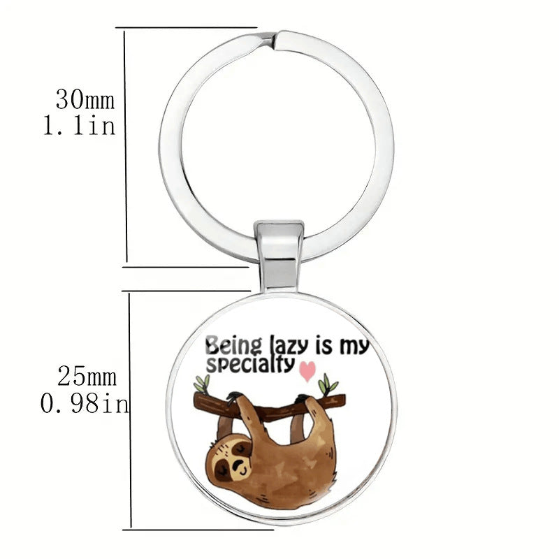 Wholesale Sloth Time Gem Metal Keychain