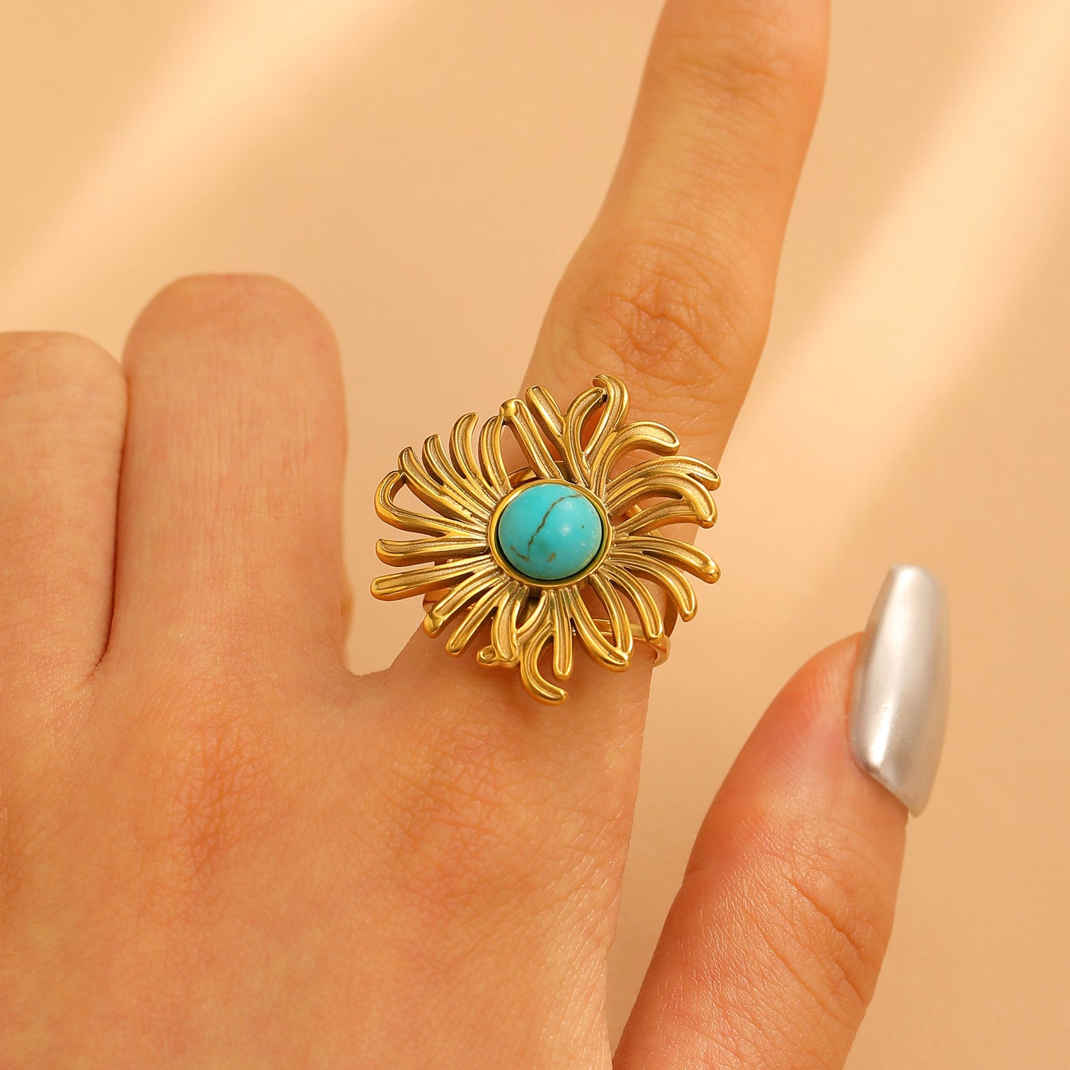 Wholesale Vintage glossy texture ring