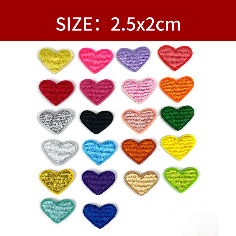 Wholesale Polyester Embroidered Heart Patch For Clothing Bags Shoes And DIY Accessories