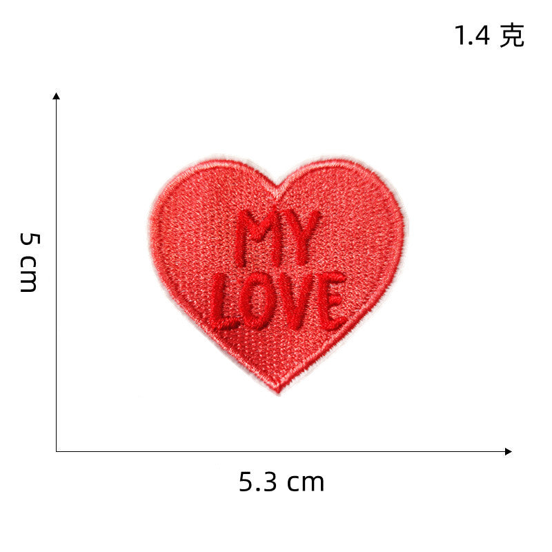 Wholesale DIY Embroidery Patch Heart Patch Colorful Hat Clothes Patch FS