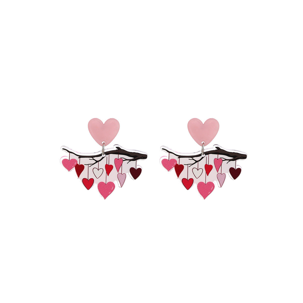 Wholesale Valentine' s Day Pink Love Acrylic Earrings